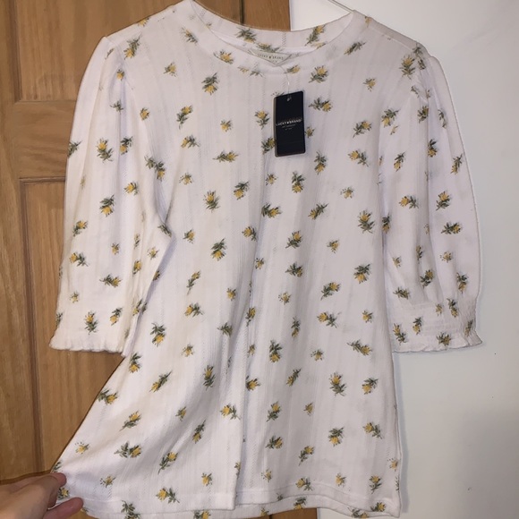 NWT Lucky Brand White Floral Top - Picture 5 of 5